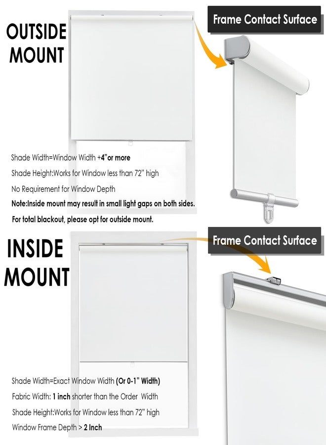 TOVALOR Cordless 100% Blackout Roller Shades for Windows,UV Protection Pull Down Shades,Room Darkening Door Blinds Thermal Insulated Fabric for Home Office and Bedroom(14" W x 72" H,White) - Image 4
